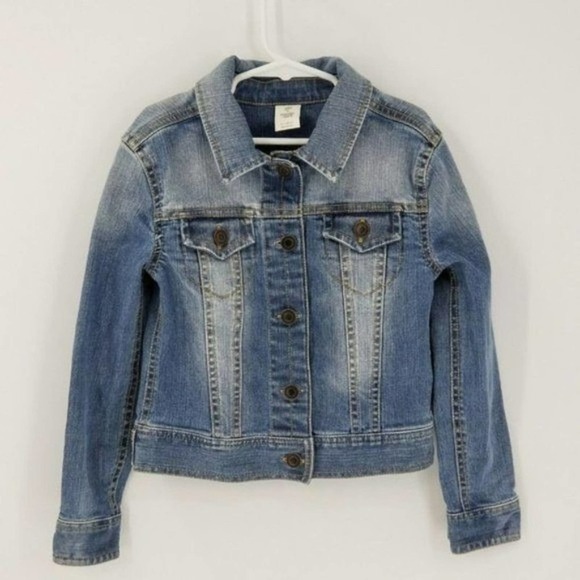 Tucker + Tate Girl's Button Up Long Sleeve Denim Jean Jacket Blue Size M 10/12 - Picture 1 of 5